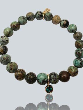 SALE!! Jasper & Emerald Green 14K Gold-filled Charm Bracelet NWT
